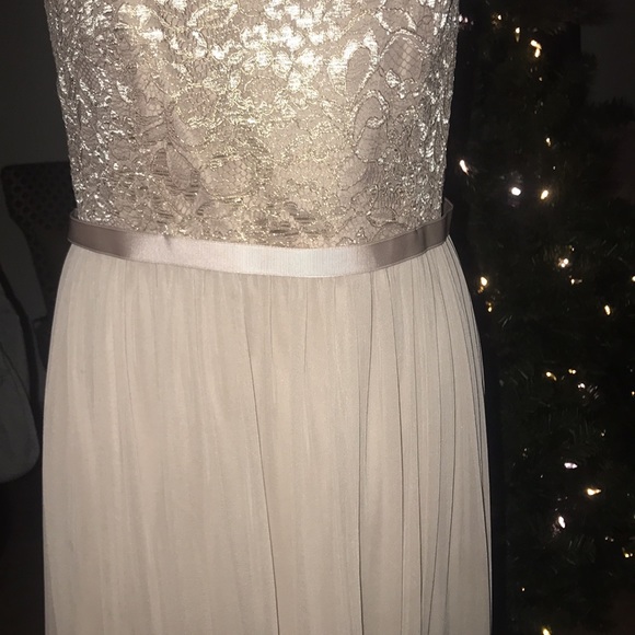 Beautiful Gold and Champagne “DAVID BRIDALS” Gown - Picture 3 of 14